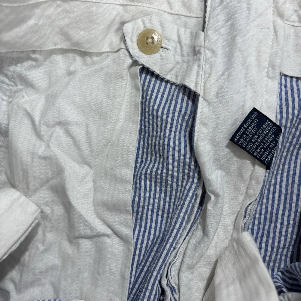 Vtg Polo Ralph Lauren Seersucker Pants Mens 36x33 Blue Striped Coastal Preppy